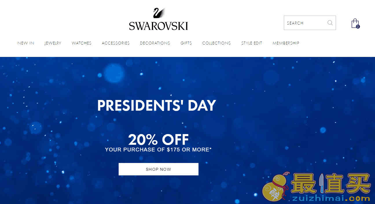 Swarovski折扣代碼2024|施華洛世奇美國官網總統日全場飾品滿$175額外8折促銷滿額免郵